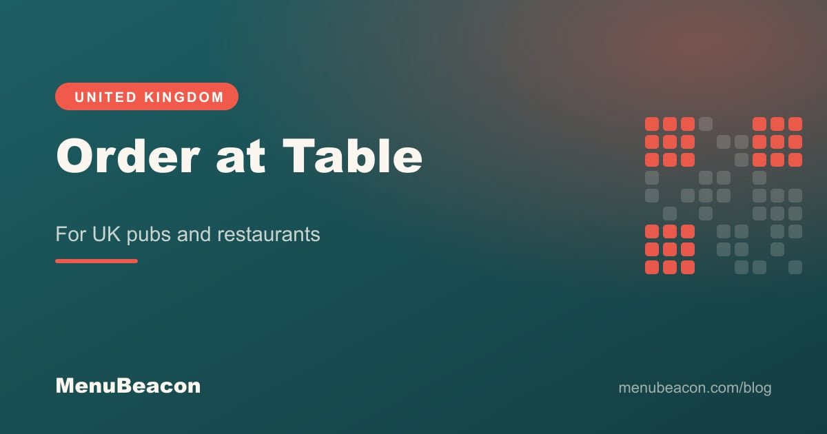 Cover image: Order at Table: QR Code Ordering for UK Restaurants and Pubs